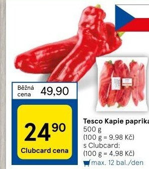 Paprika červená kapie Tesco