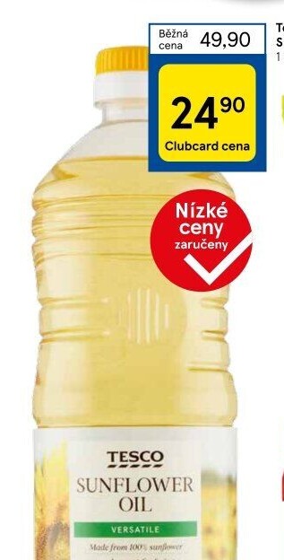 Slunečnicový olej Tesco