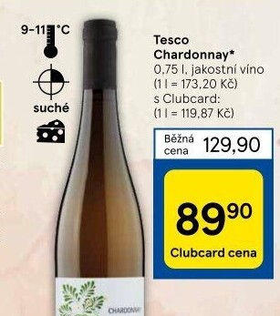 Víno Chardonnay Tesco
