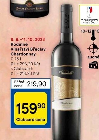 Víno Chardonnay Vinařství Břeclav