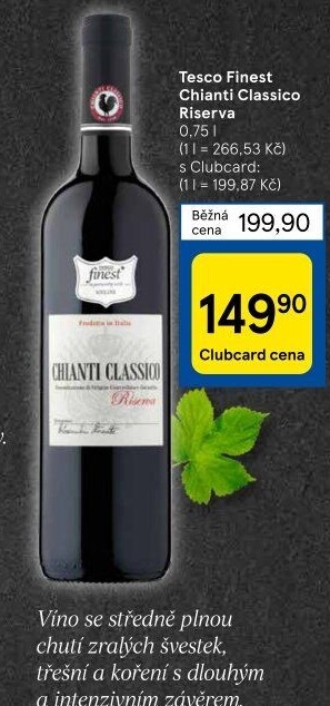 Víno Chianti Classico Riserva Tesco Finest
