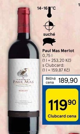 Víno Merlot Paul Mas
