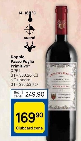 Víno Primitivo Doppio Passo