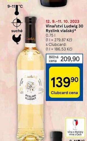 Víno Ryzlink vlašský Ludwig 30 Vinařství Ludwig - pozdní sběr