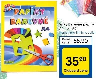Barevné papíry A4 Wiky