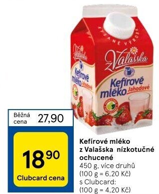 Kefírové mléko ochucené Mlékárna Valašské Meziříčí