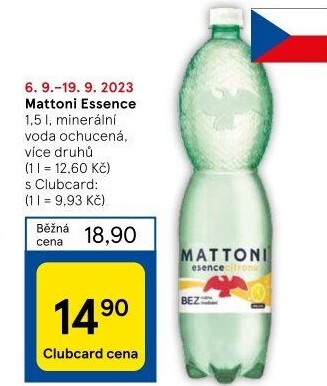 Ochucená voda Mattoni Esence