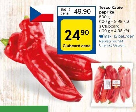 Paprika červená kapie Tesco