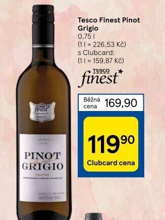 Víno Pinot Grigio Tesco Finest