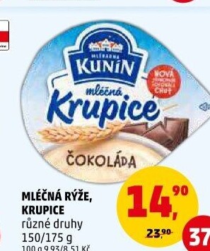 Mléčná rýže Mlékárna Kunín