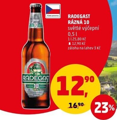 Pivo světlé výčepní Rázná 10° Radegast