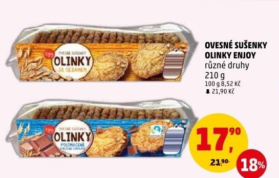 Sušenky ovesné Olinky Enjoy