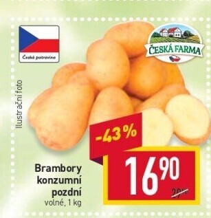 Brambory konzumní pozdní Česká farma