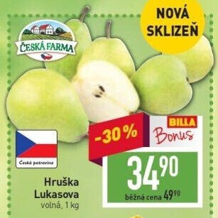 Hrušky zelené Lucasova Česká Farma