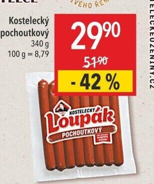 Párky Pochoutkový loupák Kostelecké uzeniny