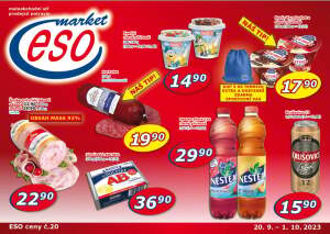 akční leták ESO MARKET 20.9.2023-1.10.2023
