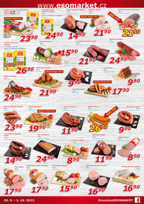 akční leták ESO MARKET 20.9.2023-1.10.2023
