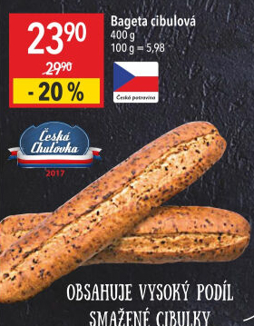 Bageta s cibulkou