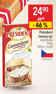 Tavené sýry Président