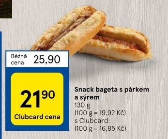 Bageta s párkem a sýrem