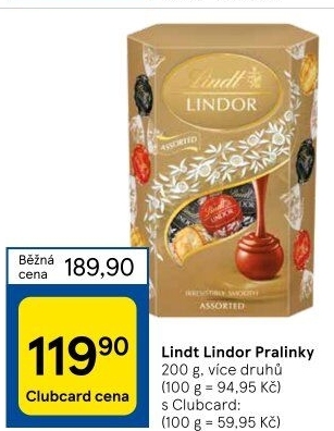 Bonboniéra Pralinky Lindor Lindt