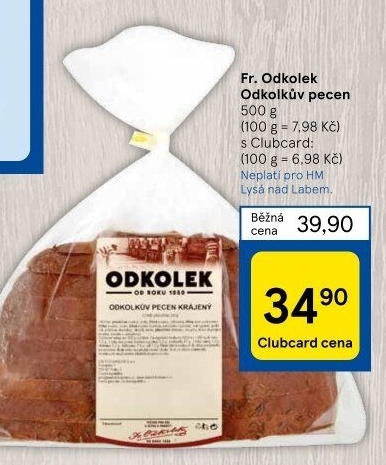 Chléb Odkolkův pecen Odkolek