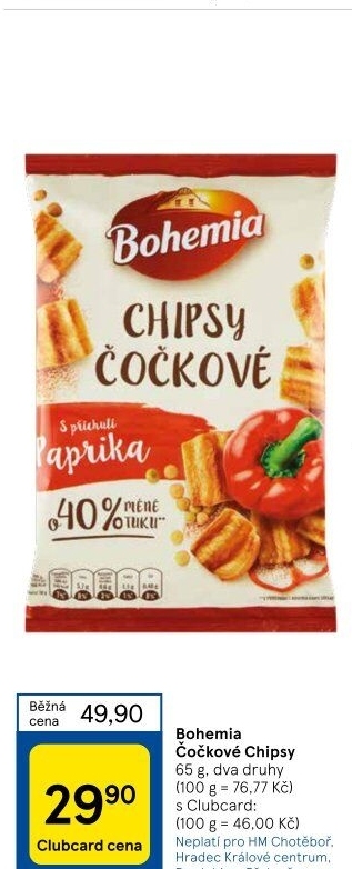 Čočkové chipsy Bohemia Chips