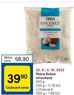 Kokos strouhaný Tesco