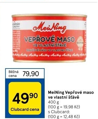 Maso vepřové ve vlastní šťávě Meining