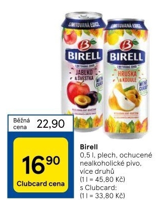 Nealkoholické pivo ochucené Birell