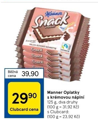 Oplatky Snack Manner