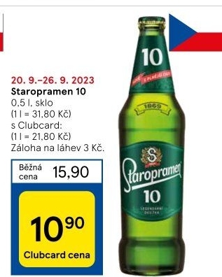 Pivo světlé výčepní 10° Staropramen