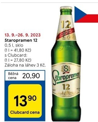 Pivo světlý ležák 12° Staropramen