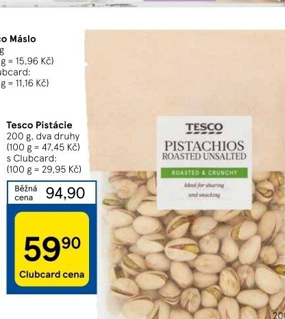 Pražené pistácie Tesco