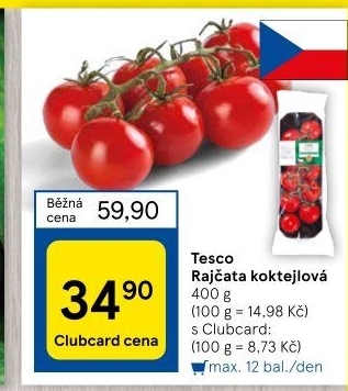 Rajčata koktejlová Tesco