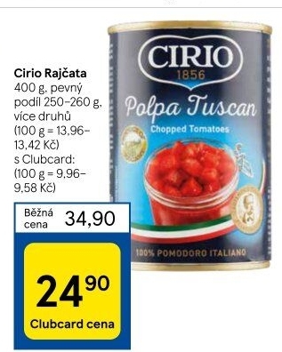 Rajčata konzervovaná Cirio