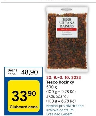 Rozinky Tesco