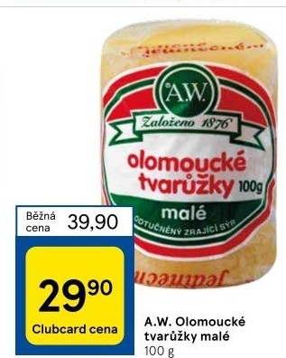 Sýr tvarůžky olomoucké A.W.