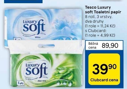Toaletní papír 3vrstvý Luxury Tesco