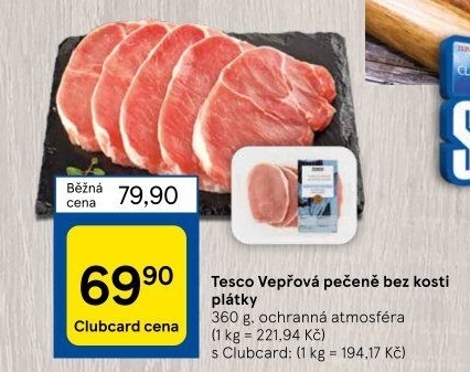 Vepřová pečeně bez kosti Tesco