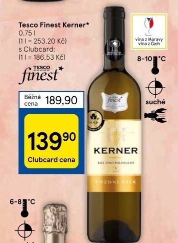 Víno Kerner Tesco Finest
