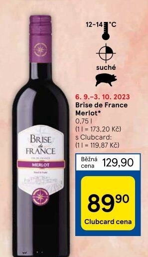 Víno Merlot Brise de France