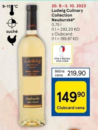 Víno Neuburské Culinary Collection Vinařství Ludwig - výběr z hroznů