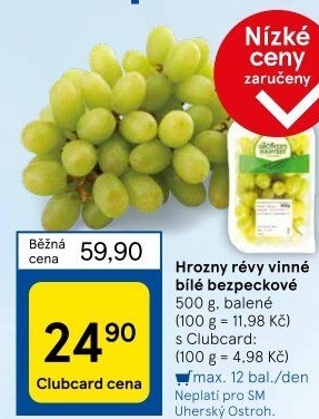 Hrozny bílé bezsemenné The Grower'