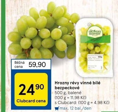Hrozny bílé bezsemenné The Grower'