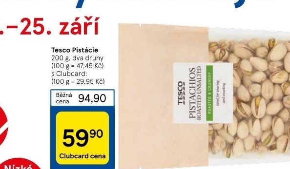 Pražené pistácie Tesco