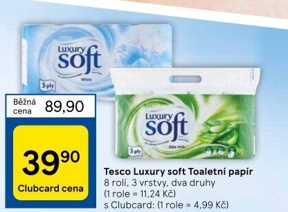 Toaletní papír 3vrstvý Luxury Tesco