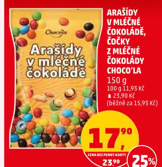 Arašídy v čokoládě Choco'