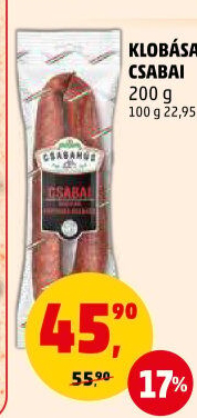 Čabajská klobása Csabai Csabahús