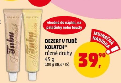 Dezert v tubě Kolatch